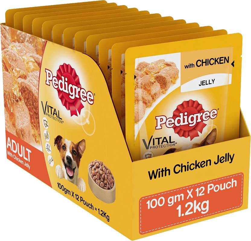 PEDIGREE Adult Chicken 1.2 kg (12x0.1 kg) Wet Adult Dog Food Price in