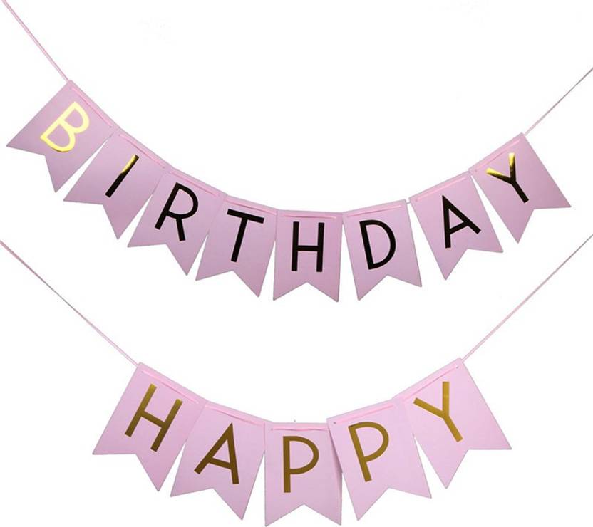 Aarav International Pastel Pink Happy Birthday Banner 20 G Price