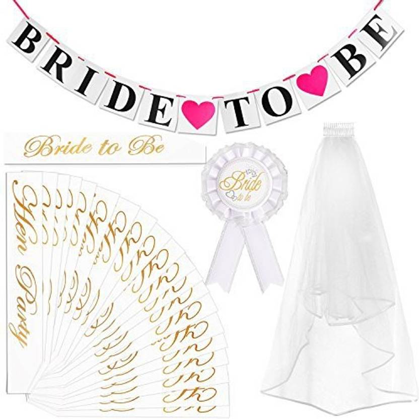 Generic Outee Hen Party Sash 24 Pcs Bride To Be Sash Set Veil