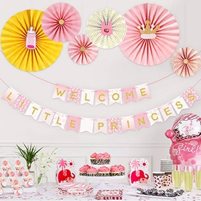 Unomor Baby Shower Decorations Welcome Little Princess Banner With