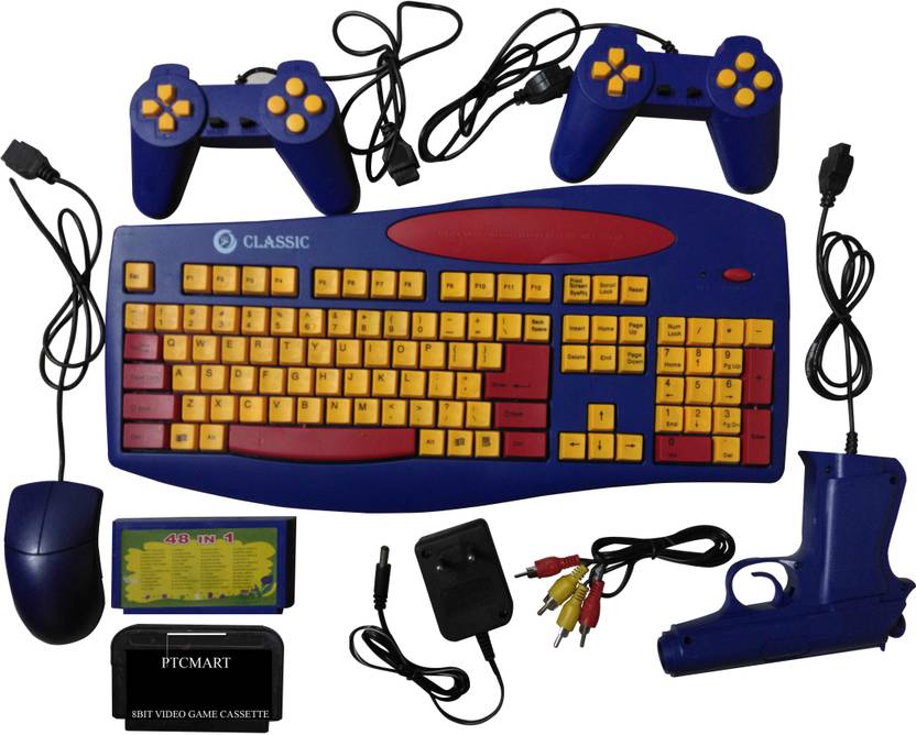 PTCMart 8 Bit Keyboard Tv Video Game With 48 In 1 Games Like