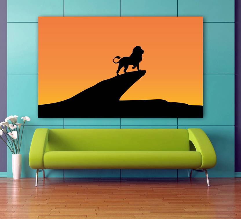 Lion King Silhouette Minimal Wall Decor Poster No Framed