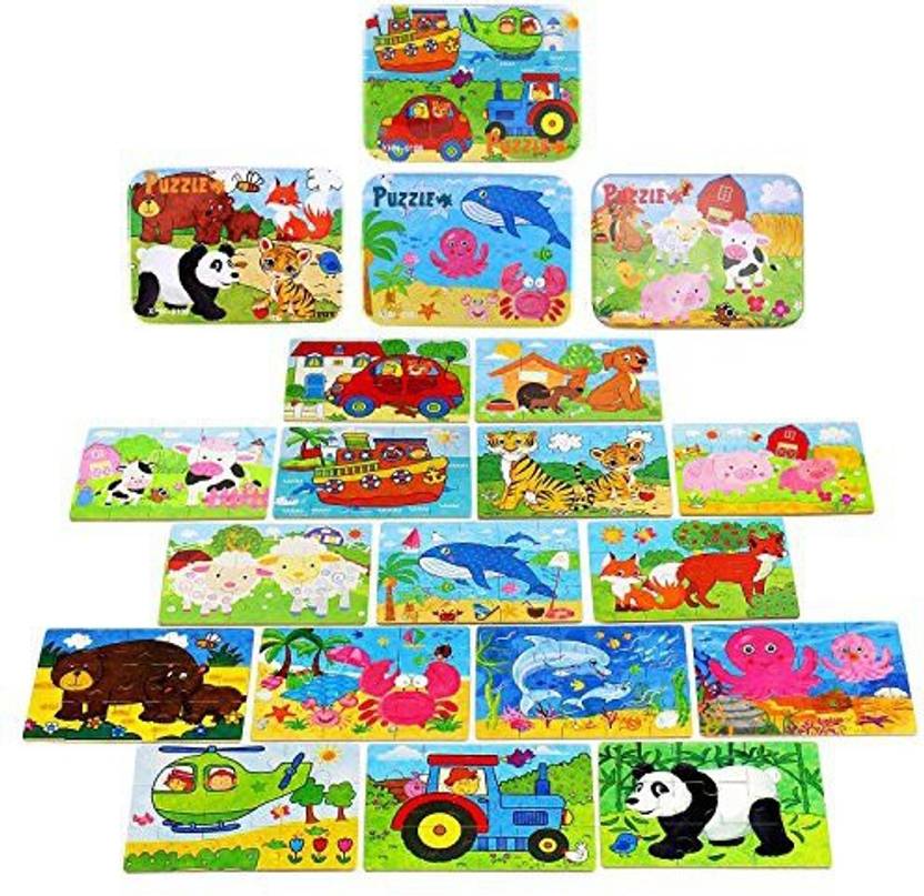 Bblike Wooden Jigsaw Puzzles Toy For Kids 224pcs In 4 Tin Bo Bblike Wooden Jigsaw Puzzles Toy For Kids 224pcs In 4 Tin Bo Varying Degree Of Difficulty Educational Tool Best Birthday Present Boys Girls B 224