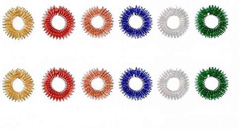 Yolito Yolido 12pcs Spiky Sensory Finger Acupressure Ring Set For