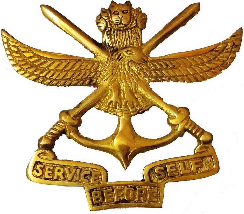 Star Shine Double Sword Golden Eagle Service Before Self Royal Star Shine Double Sword Golden Eagle Service Before Self Royal Enfield Emblem Price In India