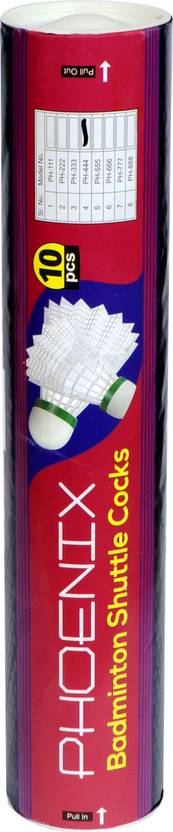 Prokyde PHOENIX 444 Feather Shuttle White Medium, 77, Pack of 10