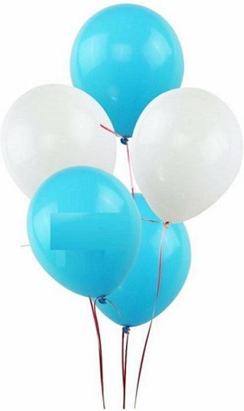 Flipkart Com Teple Solid 10 Inch White Blue Metallic Balloons
