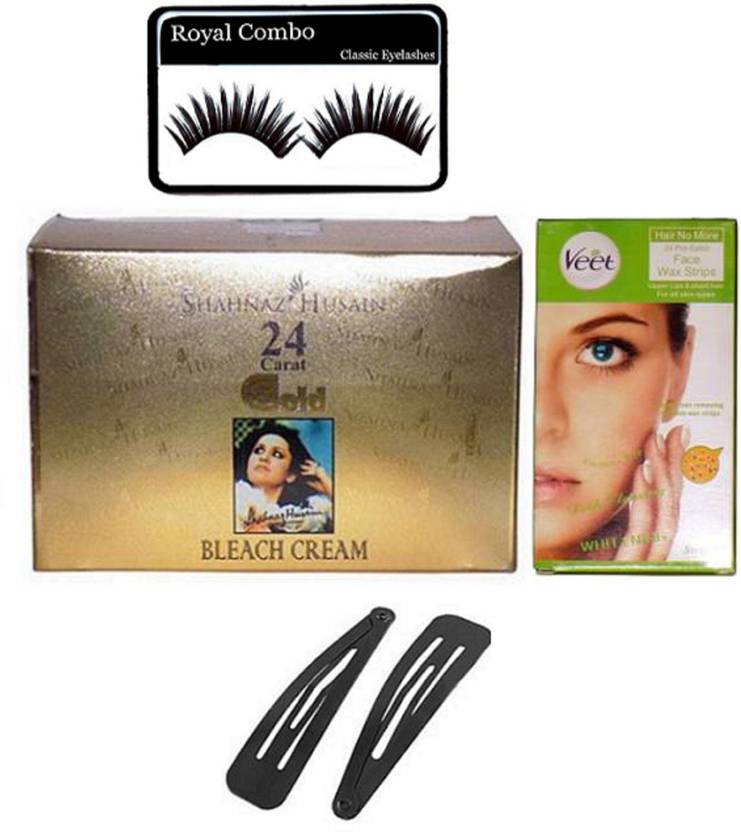 Royal Combo Eyelashes Veet Hair No More Face Wax Strips Upper Lips