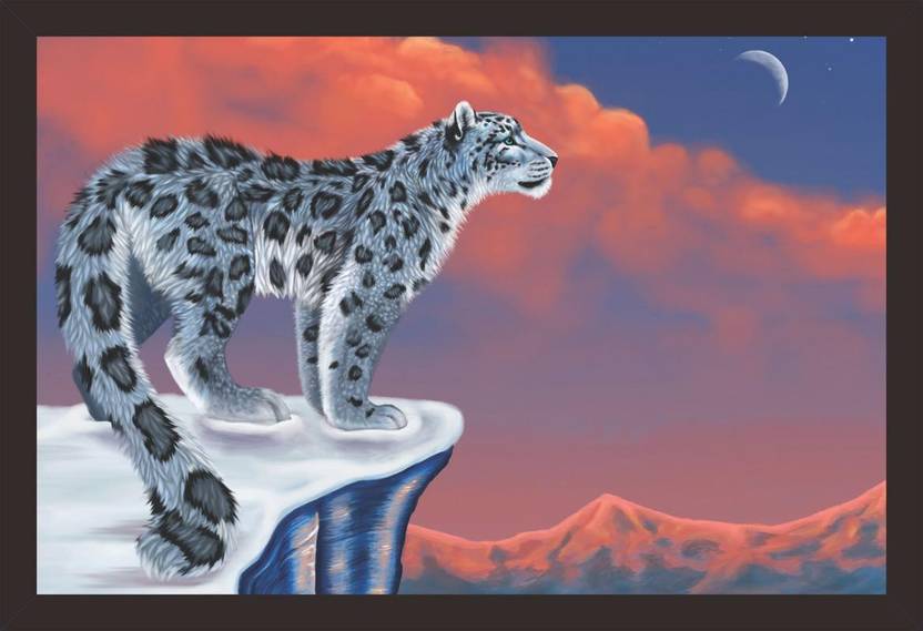 Mad Masters Mad Masters Snow Leopard Drawing 1 Piece Wooden