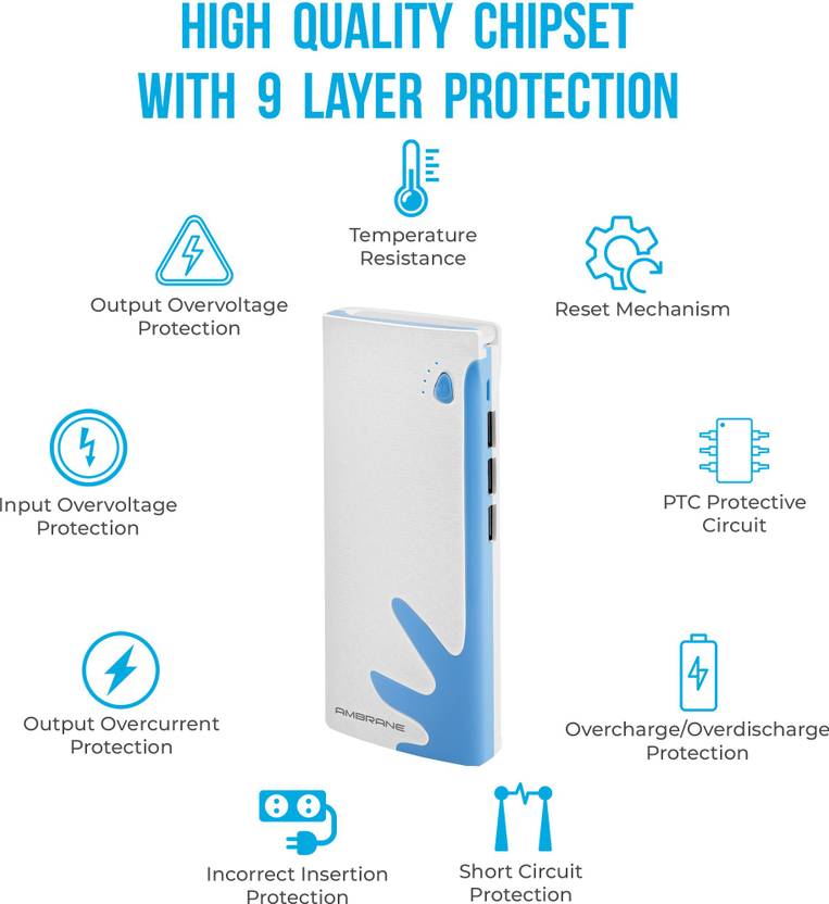 Ambrane 10000 mAh Power Bank (P-1122, NA)