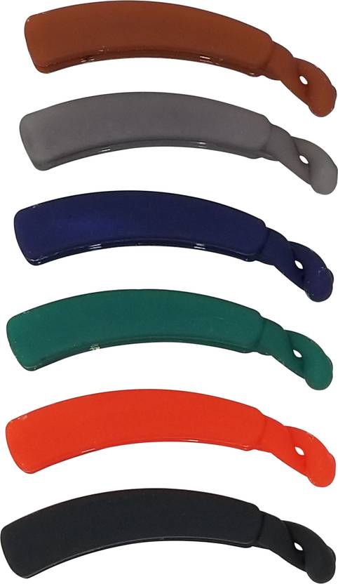 Evolution Banana Clips Thick Curved Matte Basic Colors Large Size