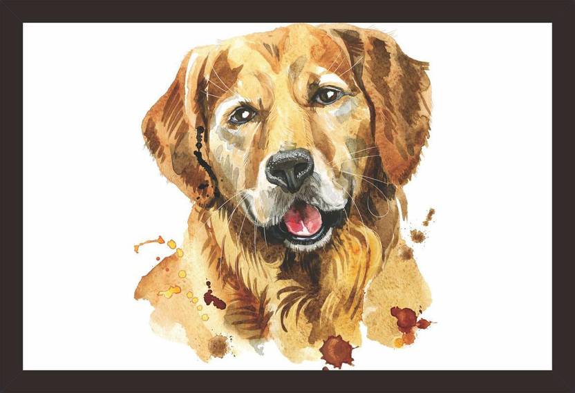 Mad Masters Cute Dog Watercolor Golden