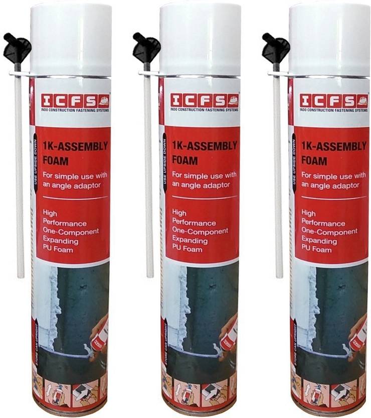 ICFS 1k Assembly Polyurethane Expanding PU Foam Spray Pack of 3