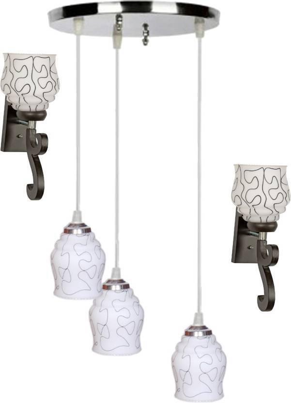 Afast Pandent Three Hanging Ceiling Lamp Como With Two Matching