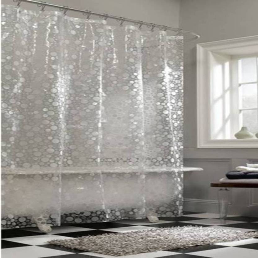 Khushi Creation 213 36 Cm 7 Ft Pvc Shower Curtain Single Curtain