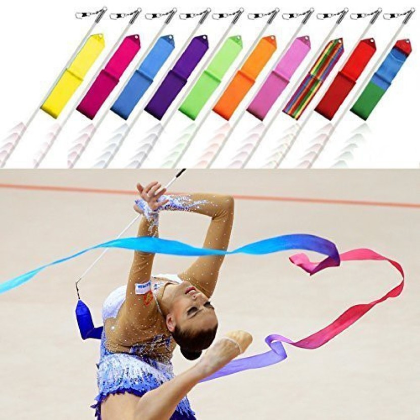 CHINESE DANCE RIBBON GYMNASTIC BATON TWIRLING STREAMER NEW YEAR PARTY Pick Color 