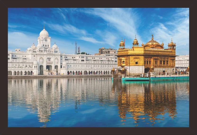 Mad Masters Sikh Gurdwara Golden Temple Harmandir Sahib Mad Masters Sikh Gurdwara Golden Temple Harmandir Sahib Amritsar Punjab India 1 Piece Wooden Framed