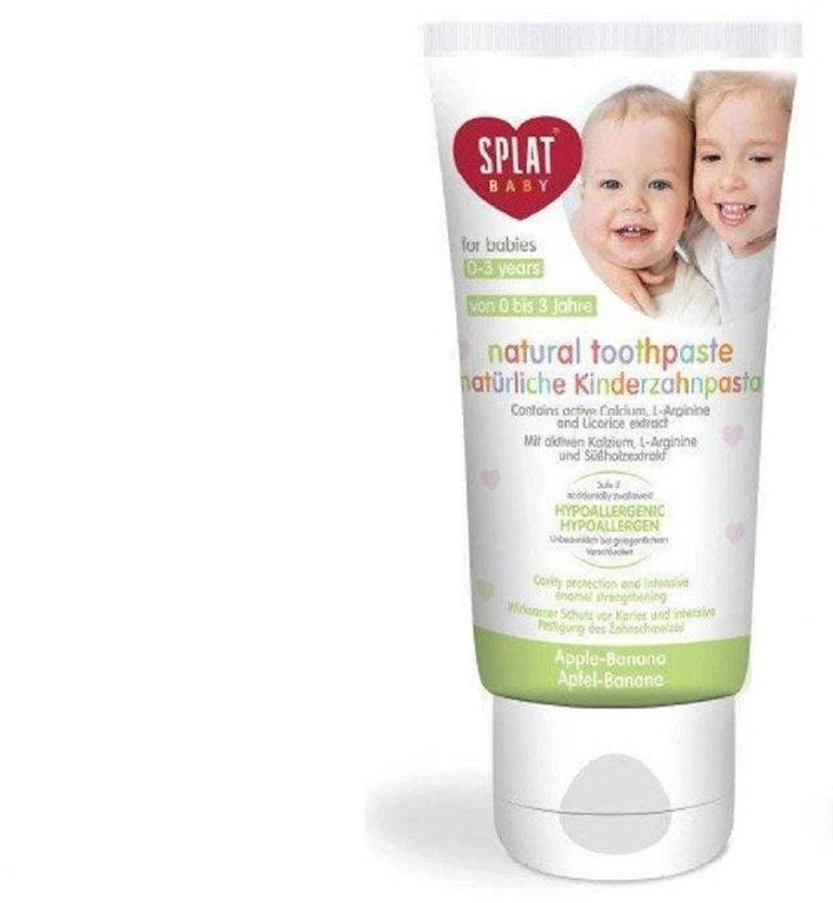 Splat Baby Toothpaste 0 3 Years Apple Banana Flavour 99 Natural