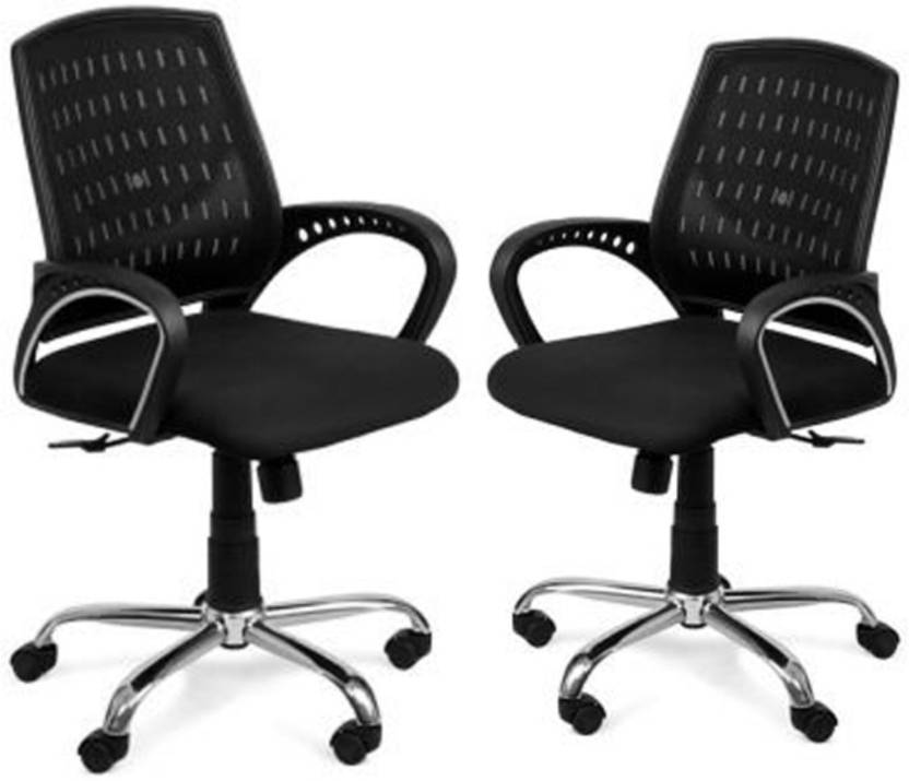 Lakdi Black Style Mid Back Executive Office Mesh Chair With Lumbar