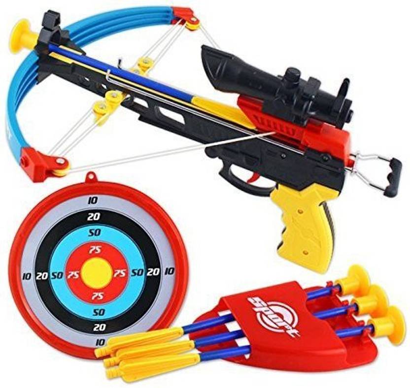 Akrobo Crossbow & Arrow Action Shooting Toy Set with Laser Target and 3