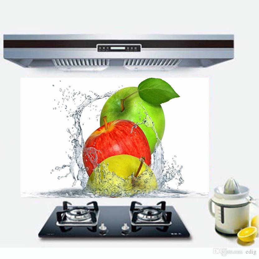 Total Home Medium Apples Splashing Water Wallpaper Kitchen Wall