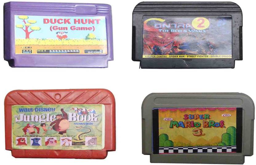 Ptcmart 8 Bit Tv Video Games Cassette Including Games Like Contra Duck Hunt Jungle Book And Super Mario 3 Gaming Accessory Kit