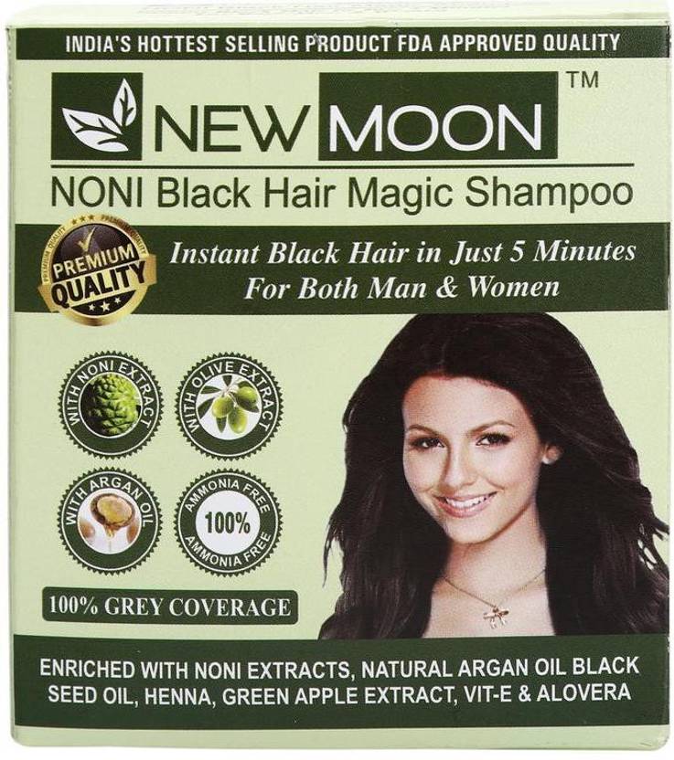 New Moon Pack Of 10 Pcs 15 Ml Noni Herbal Shampoo Dye Hair Color