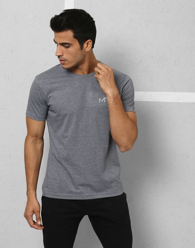 [Size XL] METRONAUT By Flipkart Athleisure Solid Men Round Neck Cotton Blend Grey T-Shirt