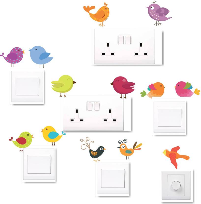 happy walls birds switchboard stickers price in india - buy happy