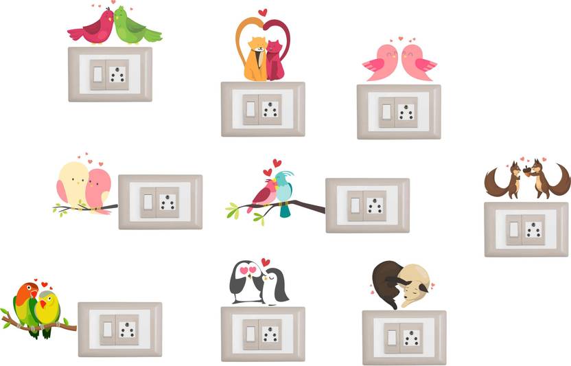 happy walls lovelybirds switchboard stickers price in india - buy