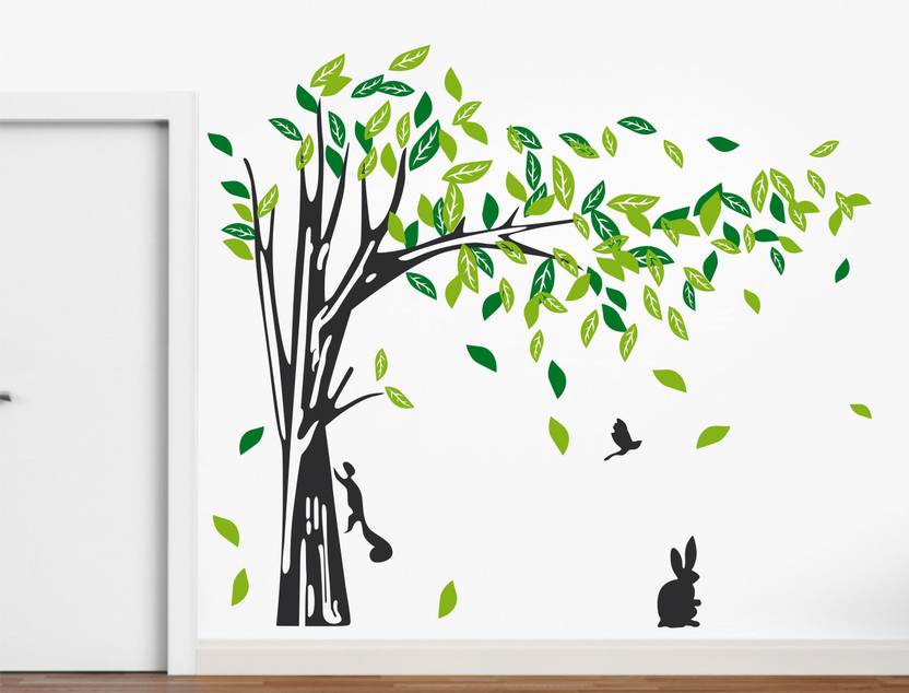 happy walls falling leaves wall stickers price in india - buy happy