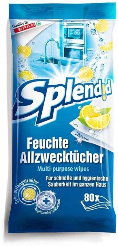 Total Home Splendid Moist Cleaning Wipes Lemon Disposable Kitchen