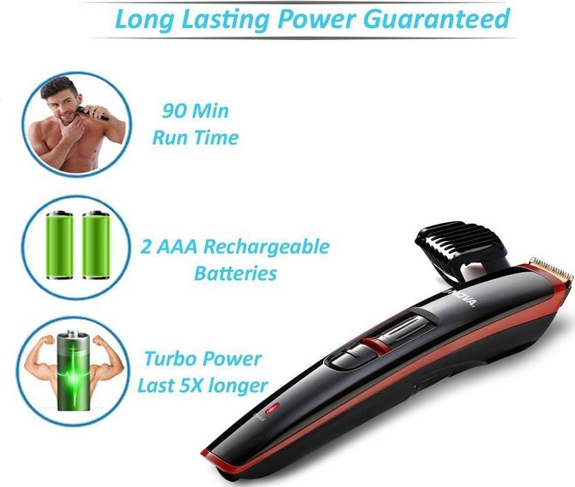 Nova Prime Series NHT 1087 Turbo power Cordless Trimmer for Men  Black Nova Trimmers