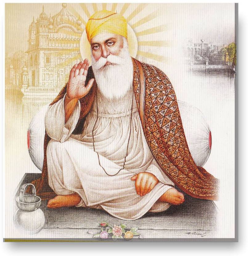 GIFTSMATE 12x12 inches Devotional Guru Nanak Dev Ji Sikhism Sikh Guru