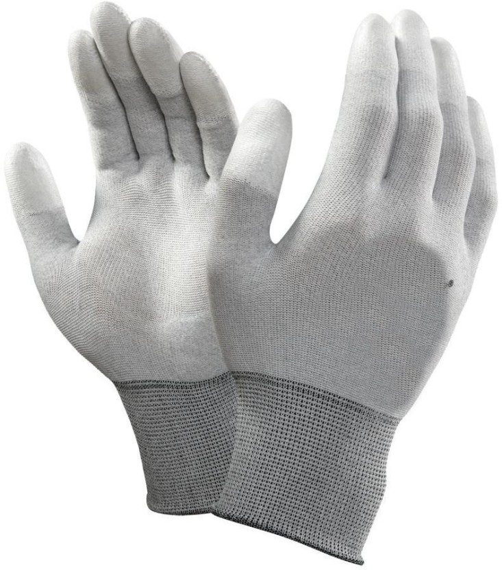 White Work Gloves 6 Pairs Anti-static non-slip polyester fibre material 