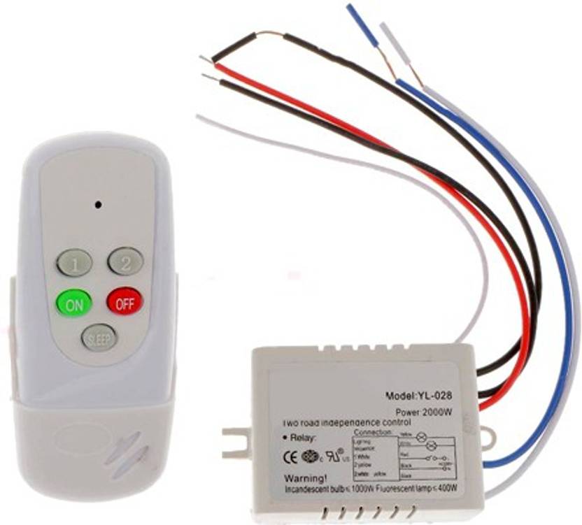 TRP TRADERS PVC 2 Way Wireless Remote Control Switch 3 Two Way Electrical Switch (Pack of 1 Number of Switches - 2)