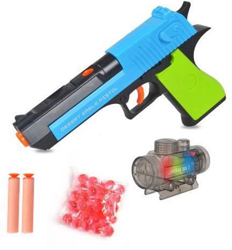 Shanaya 2 in 1 Desert Eagle Toy Gun with Jelly Shots, Soft Foam Bullets