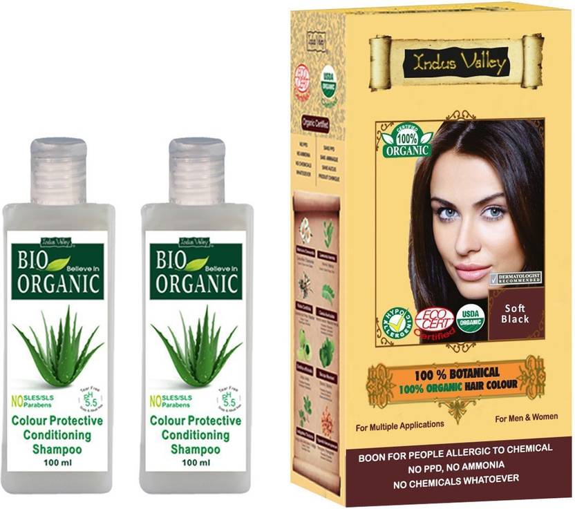 Indus Valley 100 Organic Botanical Soft Black Ayurvedic Hair Color