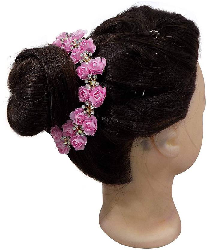 Raaya Hair Gajra Bridal Accessories Gajra For Hair Bun Light Pink
