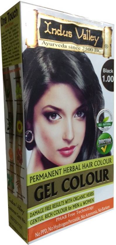 Indus Valley Organically Natural Gel Black 100 One Touch Pack Ammonia Free Hair Color