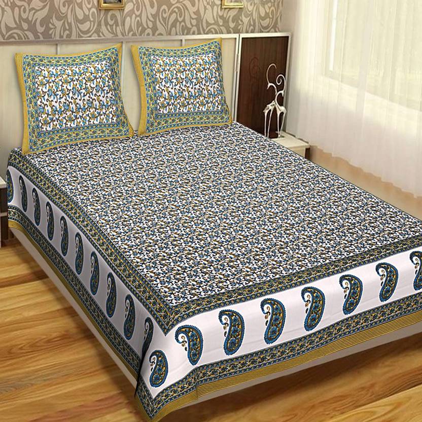 JAIPUR COTEX 120 TC Cotton Double Paisley Bedsheet Buy JAIPUR COTEX