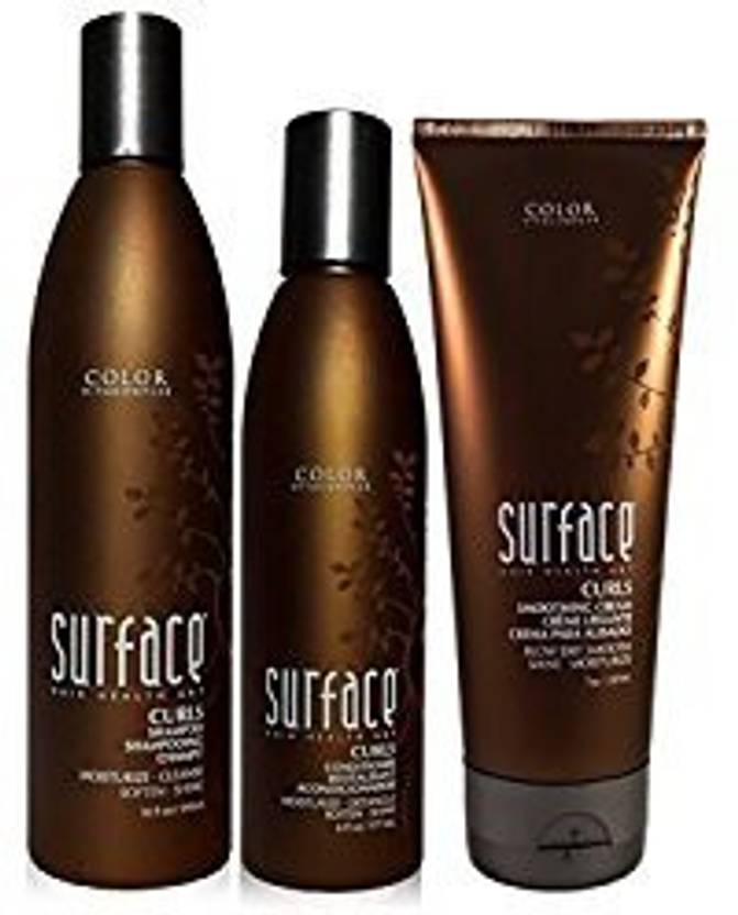 Surface Hair Curls Trio Shampoo Conditioner Smoothing Cream
