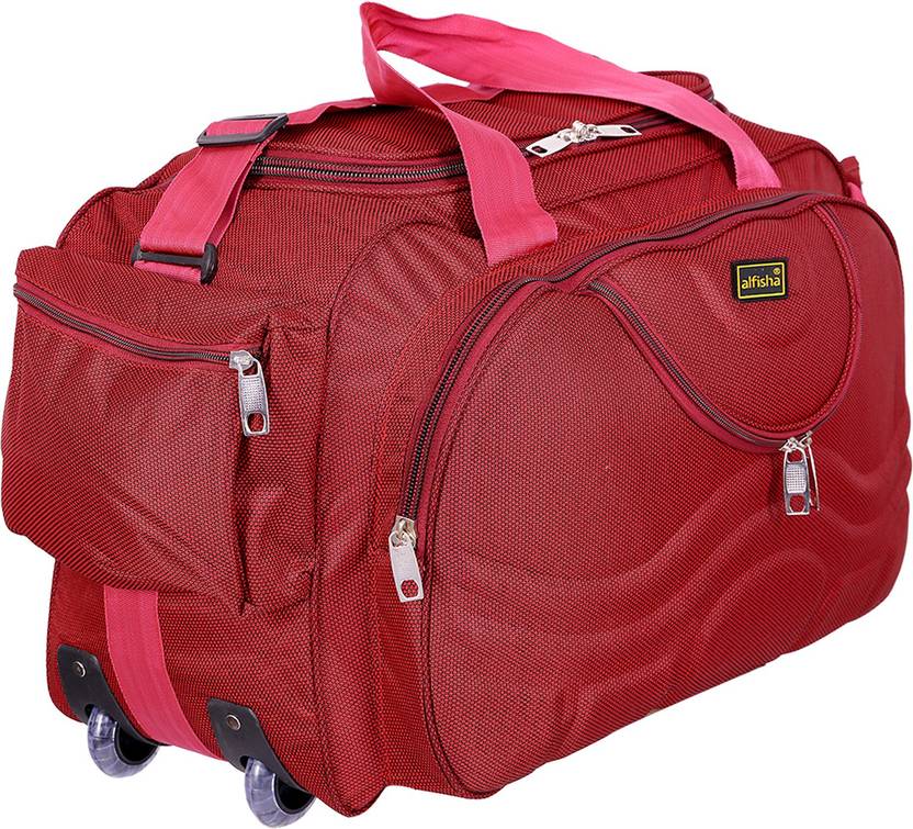 Alfisha Expandable Lightweight Waterproof Luggage Travel Duffel Bag With Roller Wheels Gala Red Strolley Alfisha Expandable Lightweight Waterproof Luggage Travel Duffel Bag With Roller Wheels Gala Red Strolley