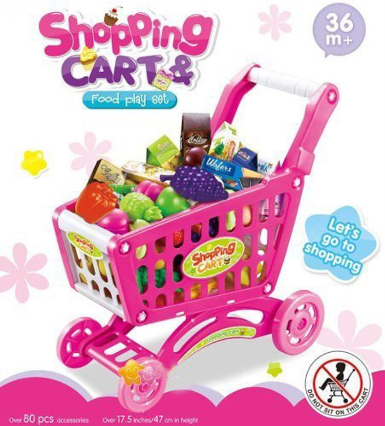 shopping cart and food play set