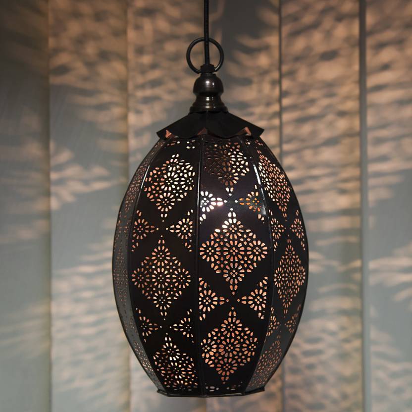 Homesake Antique Oval Moroccan Hanging Ceiling Lamp Antique