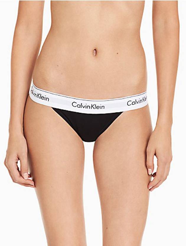 Calvin Klein New Women Thong Black Panty - Buy Calvin Klein New Women Thong  Black Panty Online at Best Prices in India 