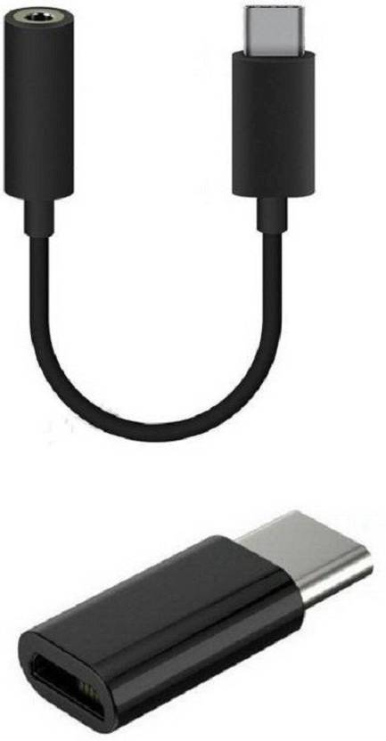 Olectra Type C To 35 Mm Headphone Adaptor Cable With Micro Usb To