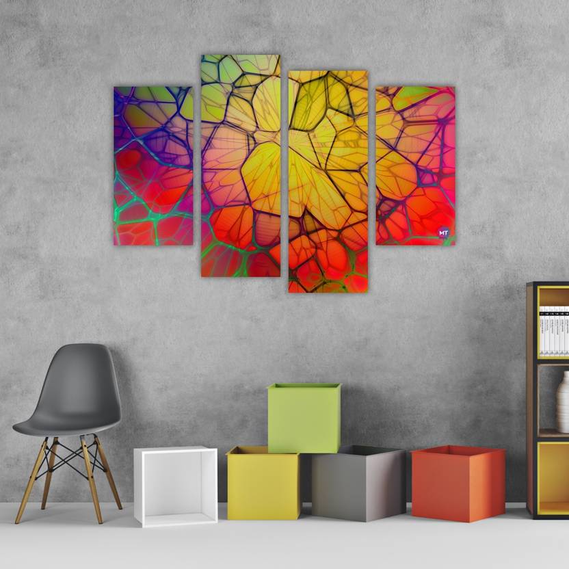 Chandras Abstract Digitalart 4 Frame Panel Canvas Wall Art