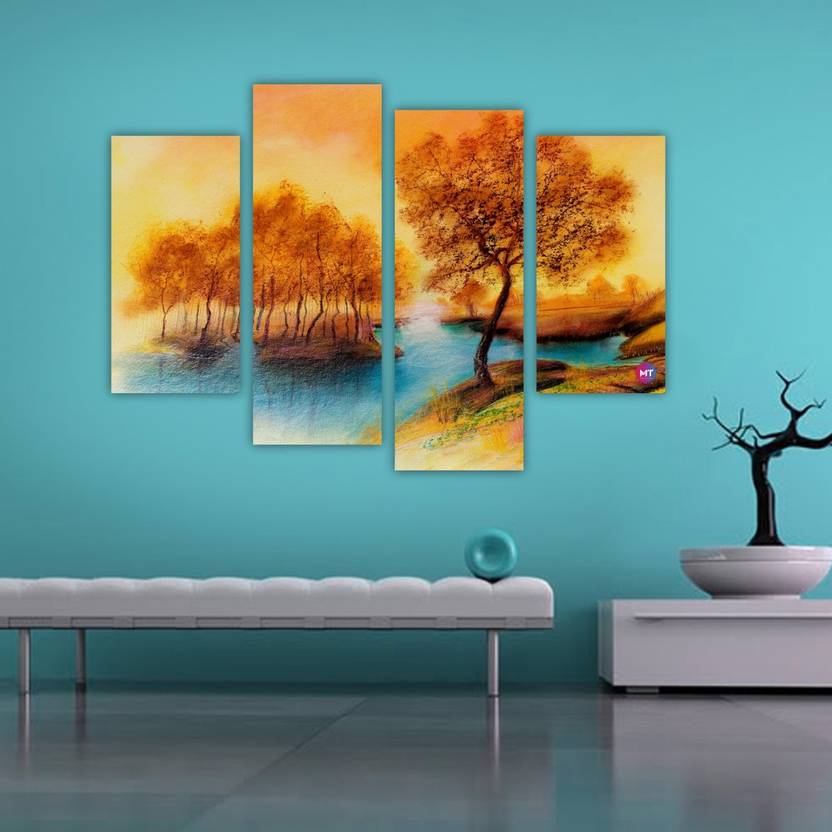 Chandras Abstract Landscape 4 Frame Panel Canvas Wall Art