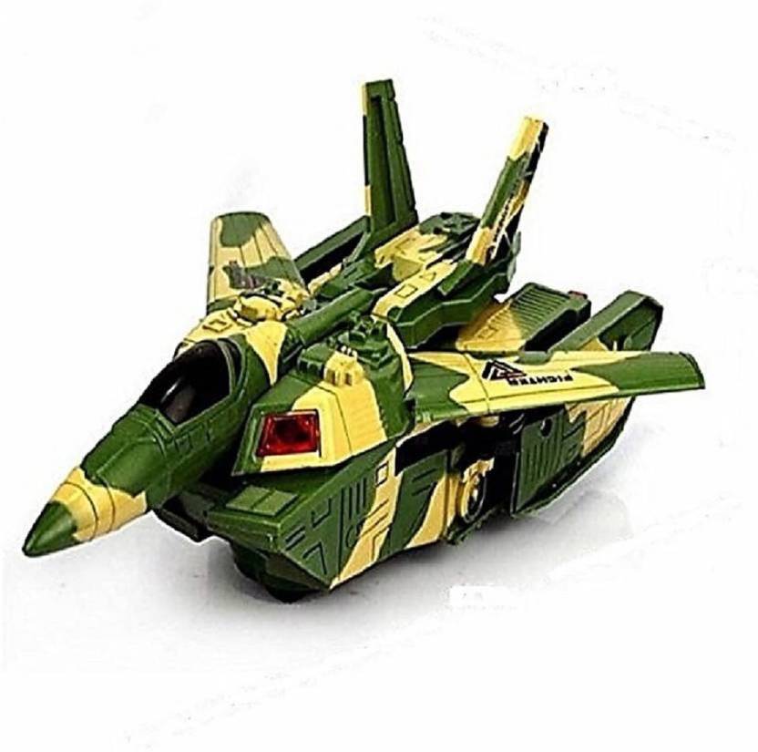 P17 Collection Automatic Deformation 2 In 1 Aircraft Tank Children S Toys With Light Music B O Omni Directional Casters Puzzle Car Transformer